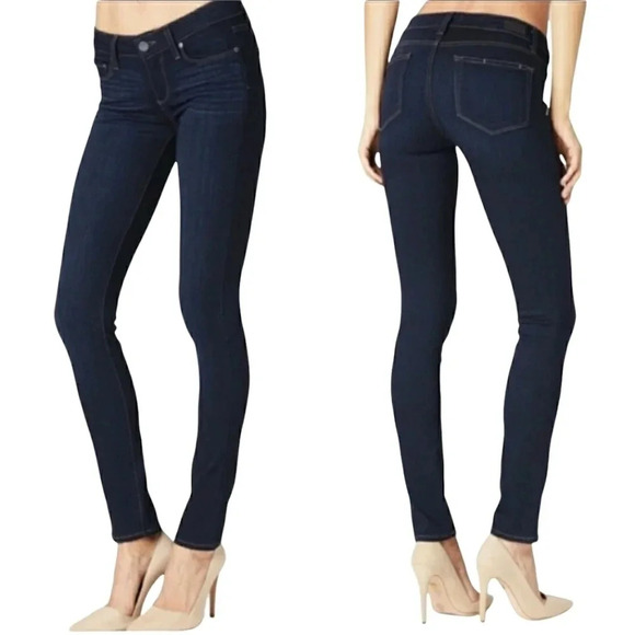 Paige Skyline Ankle Skinny Jeans Maggie Dark Wash Denim - Picture 2 of 7